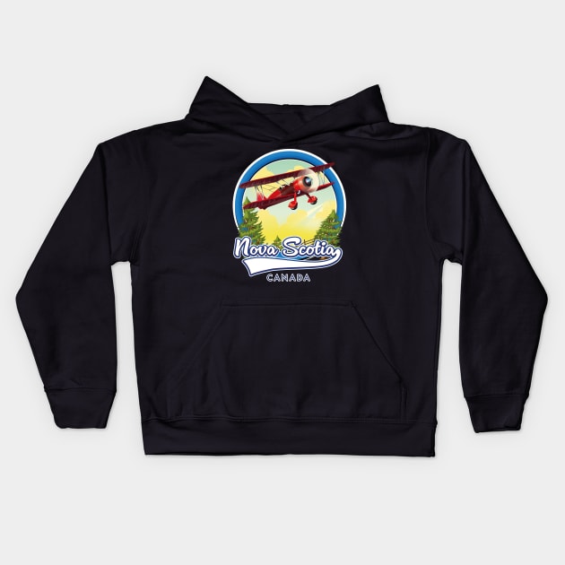 Nova Scotia bi plane Kids Hoodie by nickemporium1